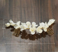 White Flower Soft Brides Hair Hairbands Crystal Barrettes Wedding Hair Jewelry Prom Head Wear S8189