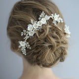 Cute Flower Bridal Crystal Hair Comb Headpiece Hair Sticks