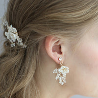 Cute Flower Bridal Crystal Hair Comb Headpiece Hair Sticks