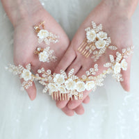 Cute Flower Bridal Crystal Hair Comb Headpiece Hair Sticks