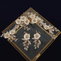 Cute Flower Bridal Crystal Hair Comb Headpiece Hair Sticks