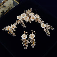 Cute Flower Bridal Crystal Hair Comb Headpiece Hair Sticks