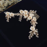 Cute Flower Bridal Crystal Hair Comb Headpiece Hair Sticks