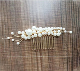 Handmade Pearls Brides Hair Combs Crystal Barrettes Wedding Hair Jewelry Prom Head Wear S8206