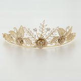 Gold European Zircon Crystal Brides Tiaras Headbands Wedding Hair Accessory SMIC7386