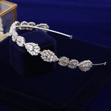 Elegant Zirconia Wedding Tiara Headband Brides Crystal WeddingHairbands Evening Hair Jewelry T16F14