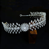 Royal Cubic Zircon Wedding Crowns Headbands Crystal Headpieces