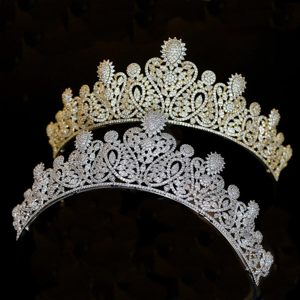 Stunning Cubic Zircon Crystal Tiaras Crowns Headpieces Wedding Hair Accessory TR00014