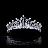 European Pearls Tiaras Bridal Headbands Wedding Crowns Headpieces