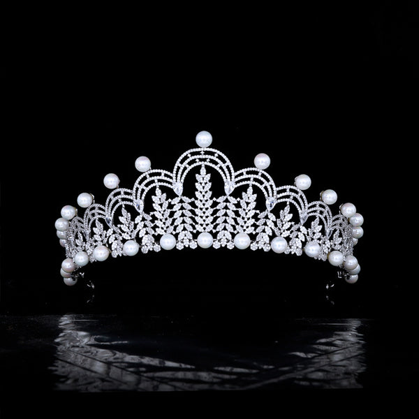 European Pearls Tiaras Bridal Headbands Wedding Crowns Headpieces