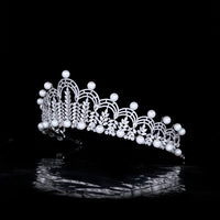 European Pearls Tiaras Bridal Headbands Wedding Crowns Headpieces