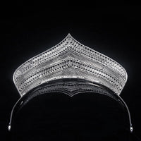 Great European Bridal Cubic Zircon Crystal Silver Tiara Crown Headdress Wedding Headpieces