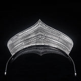 Great European Bridal Cubic Zircon Crystal Silver Tiara Crown Headdress Wedding Headpieces