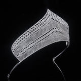 Great European Bridal Cubic Zircon Crystal Silver Tiara Crown Headdress Wedding Headpieces