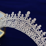 Fashion Bridal Cubic Zircon Crystal Silver Tiara Crown Headdress Wedding Headpieces