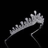 Silver Zircon Bridal Tiaras Crowns Crystal Evening Headpieces Wedding Hair Accessory TR00064