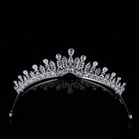 Silver Zircon Bridal Tiaras Crowns Crystal Evening Headpieces Wedding Hair Accessory TR00064