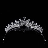 Silver Zircon Bridal Tiaras Crowns Crystal Evening Headpieces Wedding Hair Accessory TR00064