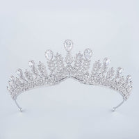 Silver Zircon Bridal Tiaras Crowns Crystal Evening Headpieces Wedding Hair Accessory TR00064