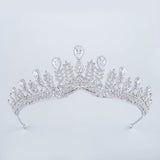 Silver Zircon Bridal Tiaras Crowns Crystal Evening Headpieces Wedding Hair Accessory TR00064