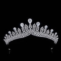 Silver Zircon Bridal Tiaras Crowns Crystal Evening Headpieces Wedding Hair Accessory TR00064