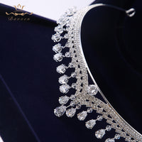 Sparkling Simple Princess Zircon Tiaras Crowns Princess Crystal Wedding Hair Accessories Silver Hairbands Headpieces