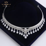 Sparkling Simple Princess Zircon Tiaras Crowns Princess Crystal Wedding Hair Accessories Silver Hairbands Headpieces