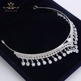 Sparkling Simple Princess Zircon Tiaras Crowns Princess Crystal Wedding Hair Accessories Silver Hairbands Headpieces