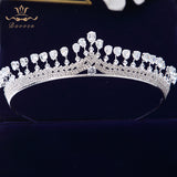 Sparkling Simple Princess Zircon Tiaras Crowns Princess Crystal Wedding Hair Accessories Silver Hairbands Headpieces