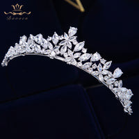 Fashion Silver Full Zircon Bride Crowns Headpieces Sparking European Wedding Tiaras for Bridal Hair Accessories