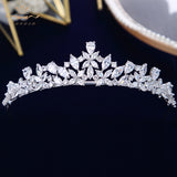 Gold Full Zircon Bride Crowns Headpieces Sparking European Wedding Tiaras for Bridal Hair Accessories