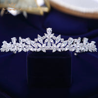 Fashion Silver Full Zircon Bride Crowns Headpieces Sparking European Wedding Tiaras for Bridal Hair Accessories