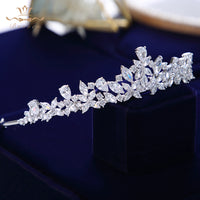 Gold Full Zircon Bride Crowns Headpieces Sparking European Wedding Tiaras for Bridal Hair Accessories