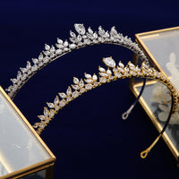 Gorgeous Silver Full Zircon Bridal Tiaras Crowns Plated Crystal Wedding Hairbands For Brideswww