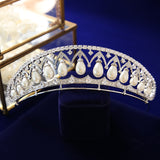 Classic Pearls Brides Tiara Headpieces Zircon Crystal Wedding Crowns Evening Hair Accessories