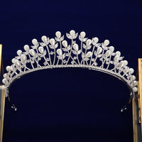 Fashion Gold Tiaras Headpieces for Brides Zircon Crystal Bridal Crowns Pearls Wedding Hairbands Evening Hair Accessories TR0116