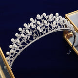 Fashion Gold Tiaras Headpieces for Brides Zircon Crystal Bridal Crowns Pearls Wedding Hairbands Evening Hair Accessories TR0116