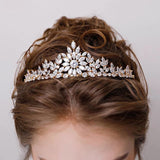 Bavoen Gold Wedding Crowns Tiaras for Brides Zircon Crystal Bridal Headbands Head Dress Evening Hair Jewelry TR0124S