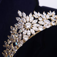 Bavoen Gold Wedding Crowns Tiaras for Brides Zircon Crystal Bridal Headbands Head Dress Evening Hair Jewelry TR0124S