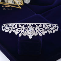 European Clear Zircon Brides Crowns Tiaras Silver Plated Crystal Bridal Hairbands Wedding Hair Accessories