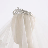 Elegant Clear Full Zircon Brides Crowns Tiaras Silver Crystal Wedding Hairbands Leaves Bridal Hair Accessories Jewelry