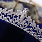 Elegant Clear Full Zircon Brides Crowns Tiaras Silver Crystal Wedding Hairbands Leaves Bridal Hair Accessories Jewelry