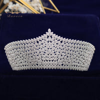 Luxurious Oversize Brides Tiaras Crowns Headpieces Silver Bridal Hairbands Wedding Hair Accessories Gift