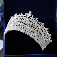 Luxurious Oversize Brides Tiaras Crowns Headpieces Silver Bridal Hairbands Wedding Hair Accessories Gift