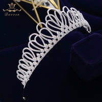 New Princess Full Zircon Tiaras Crowns for Brides Silver Wedding Hairbands Crystal Wedding Accessories