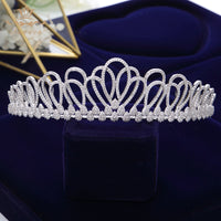 New Princess Full Zircon Tiaras Crowns for Brides Silver Wedding Hairbands Crystal Wedding Accessories