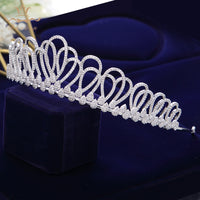 New Princess Full Zircon Tiaras Crowns for Brides Silver Wedding Hairbands Crystal Wedding Accessories