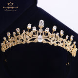 Gold/Silver Full Zircon Sparkling Brides Crowns Tiaras Plated Crystal Wedding Dresses Hair Accessories