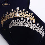 Luxurious Sliver Full Zircon Sparkling Brides Crowns Tiaras Plated Crystal Wedding Dresses Hair Accessories