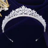 Top Quality Gold Sparkling Zircon Brides Tiaras Crown Bridal Hairbands Headpiece Wedding Hair Accessories